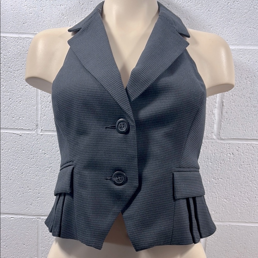 Elegant Gray Women's Vest Jacket​​​​​